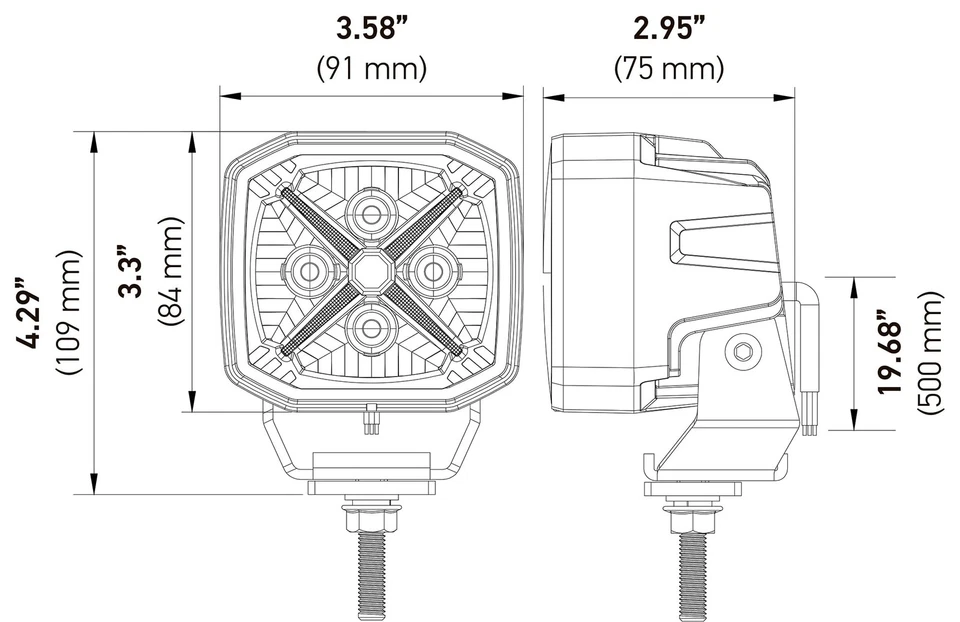 Luces de cápsula de conducción todoterreno Hella X-TREME 2 piezas haz de punto ámbar de 3 pulgadas 5700LM Foto 4 de 4