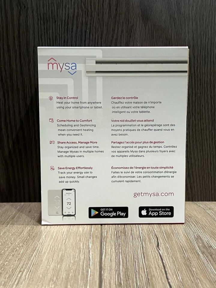 Mysa Smart Thermostat for Electric Baseboard Heaters V2 - White (MYSA BB V2-0) - Image 2 of 3