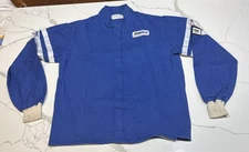 VTG RJS Racing Equipment Full Zip Jacket Men’s Blue White Strips Drag Racing