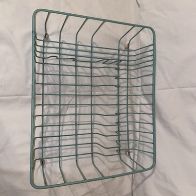 Vintage Rubbermaid Dish Drainer Drying Rack Heavy Coated Wire Baby Blue 