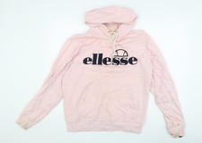 Unisex Adults UK XL Regular ellesse Pink Pullover Hoodie