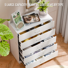 Five-Drawer Bedside Wardrobe All-in-One Storage Cabinet - Height 90cm