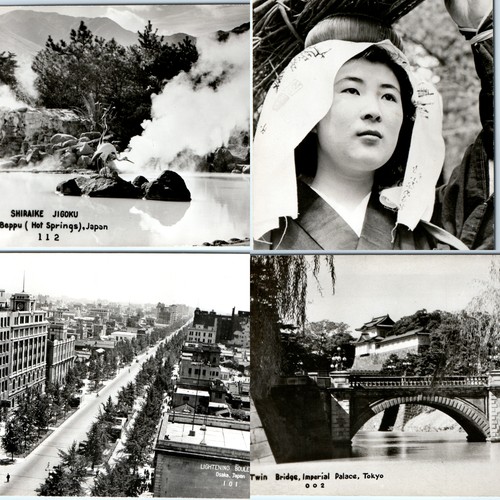 x4 RPPC LOT c1950s Japan Hot Springs Geisha Osaka Boulevard Tokyo ...