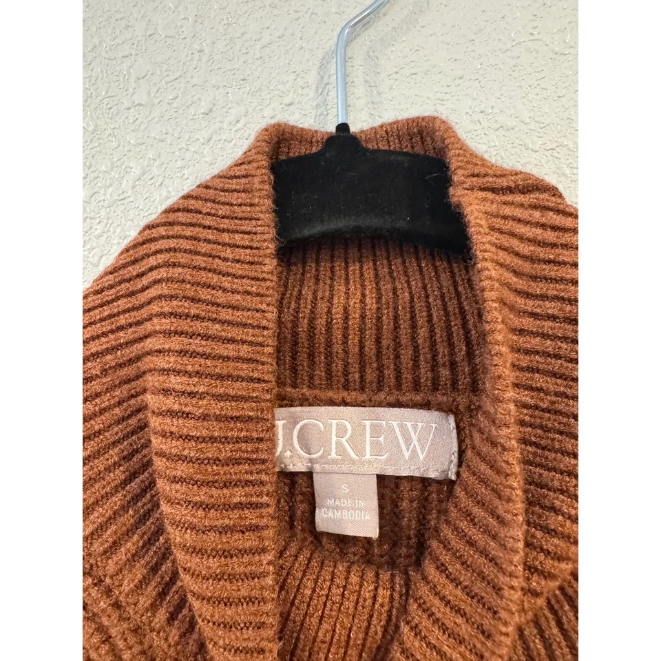 Suéter para mujer J.Crew acanalado cuello falso manga larga marrón talla S Foto 4 de 4