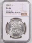 1883-O $1 Morgan Silver Dollar MS63 NGC 8676171-021