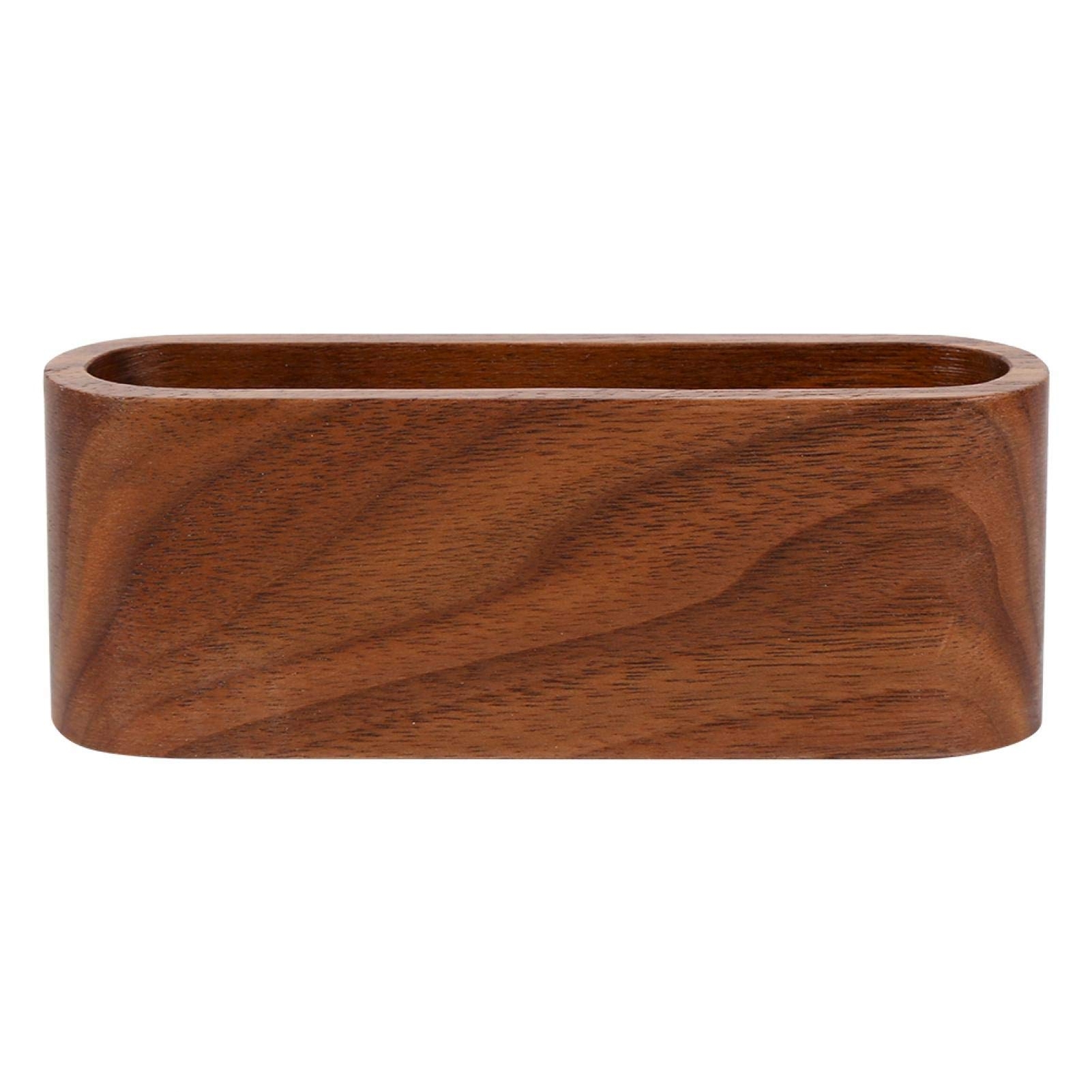 Natural Wooden Business Card Holder for Desktop Organization