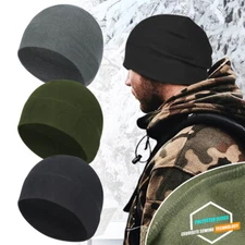 Military Skull Cap Winter Warm Fleece Windproof Cycling Beanie Hat Helmet Liner