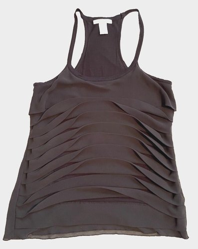 DAMEN RACERBACK TANK TOP Gr. L DUNKELGRAU von DESIGN HISTORY Lagenlook n Volant - Bild 3 von 8