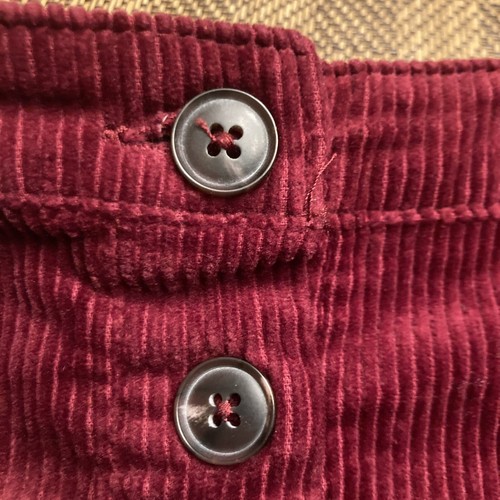 Forever 21 Red Velvet/corduroy Mini Skirt Size Small Button Closure No Pockets - Picture 3 of 9