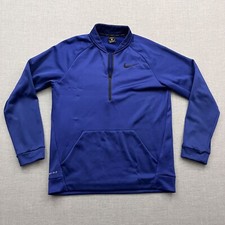 Nike 1/2 Zip Pullover Sweatshirt Mens Medium Blue Fleece Drifit