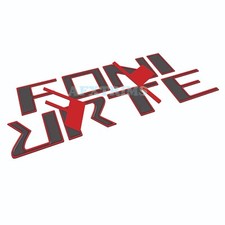 For Nissan Frontier 2022 -24 Black Red Outline 3d Raised Domed Tailgate Letters For Nissan Frontier 2022 -24 Black Red Outline 3d Raised Domed Tailgate Letters