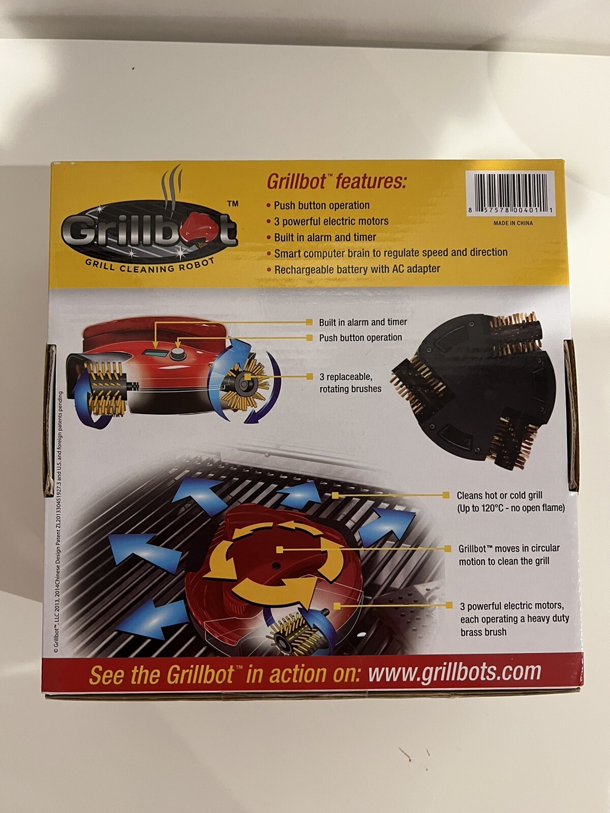 Grillbot Automatic BBQ Grill Cleaning Robot Black Unopened