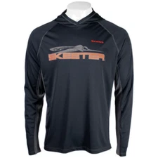 New Authentic Skeeter Simms Black/Slate Challenger Solar Performance Hoodie Shir