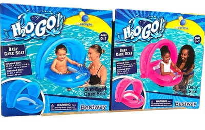 H2O Go Baby Care Inflatable Seat Pool Float - Pink & Blue LOTof 2 NEW
