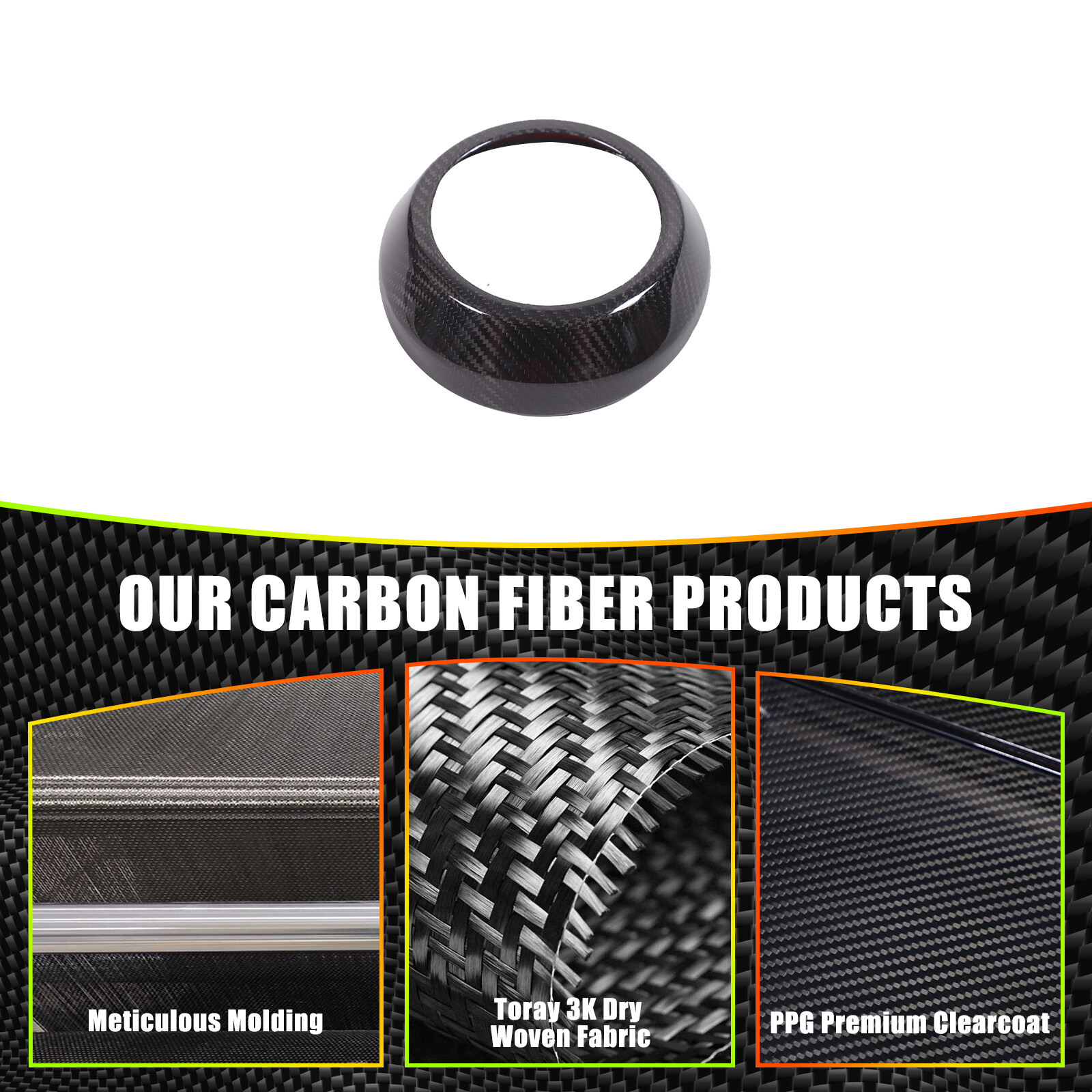 Real Carbon Fiber Steering Wheel Center Surround Cover For Lotus EMIRA 22-24 US