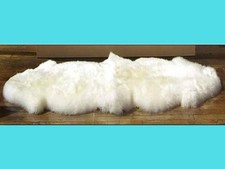 Australian Sheepskin Double Rug Natural White 71"x 25" 78-RUG-IV-2 Y2G