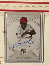 2020 Topps Definitive Rookie Autograph Aristides Aquino RC Auto 17/50 Reds RAW