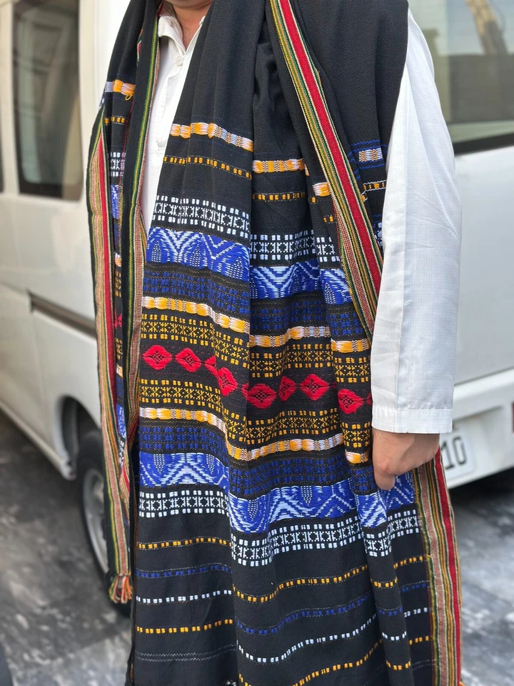 Mantones para hombre. Mantones Sindhi para hombre. Mantón de lana pura. Foto 4 de 4