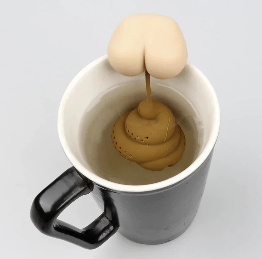 Funny Gift Poo Butt Cheeks Novelty Reusable Tea Filter Diffuser Silicone Hot