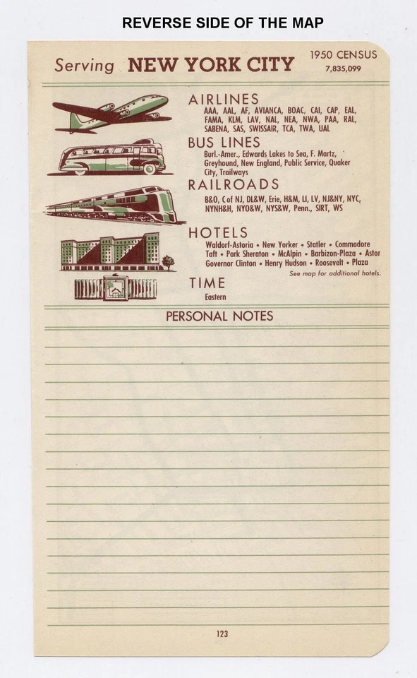 Mapa original vintage de Norfolk Virginia Downtown Business Center 1951 Foto 2 de 3