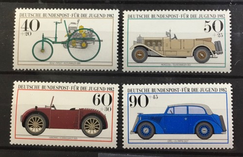 GERMANY #B594-B597. ANTIQUE CARS. MNH