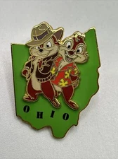 Disney Trading Pin 14902 State Character Pins Ohio Chip & Dale 2002