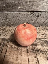 Collectible Crowning Touch Red Marble Apple Shaped Paperweight w/Stem