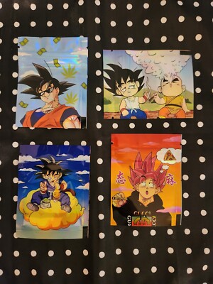 100 mylar Smell Proof 2.75X 3.5'' empty resealable Dragonball Z ziplock packaging