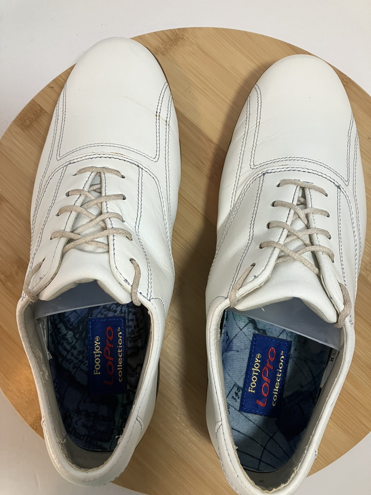 FOOTJOY LoPro COLLECTION White Golf Shoes RUBBER SPIKES 97011 Men's SZ