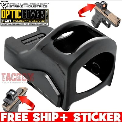 STRIKE INDUSTRIES OPTIC COVER HOLOSUN 407C & 507C X2 ONLY Black SHIELD PROTECT
