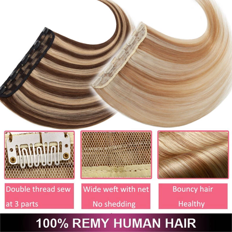CLEARANCE Thick Remy One Piece Clip In 100% Human Hair Extensions 3/4 Full Head - Image 2 of 4