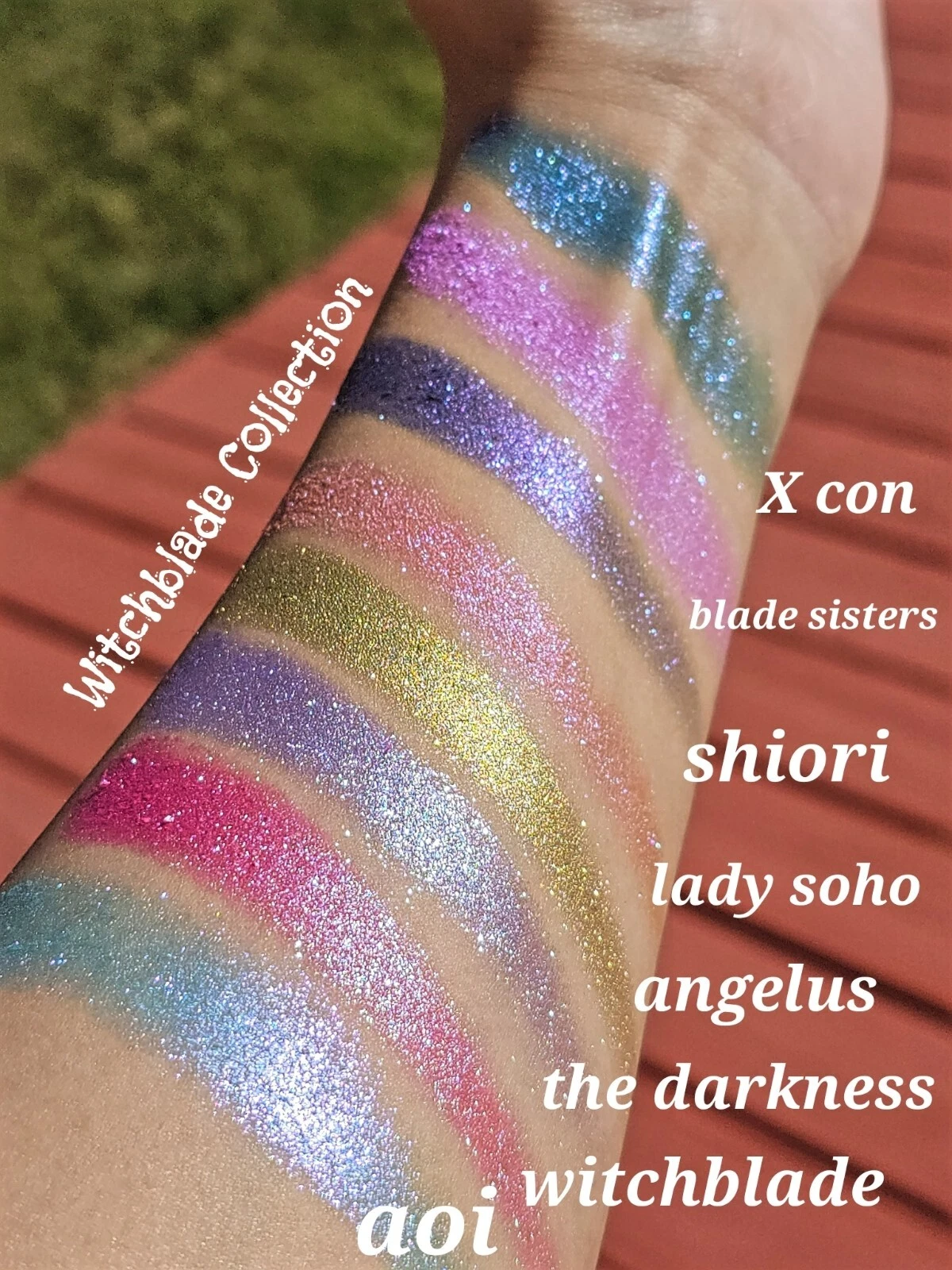 Multichrome Holographic Eyeshadow Bundle Sparkle Color 8 Pressed Pans Witchblade