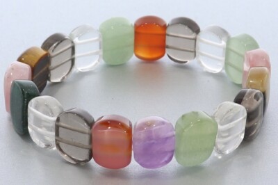  Multicolor Schmuck Stretch Edelstein Armband 15x10mm SAB507