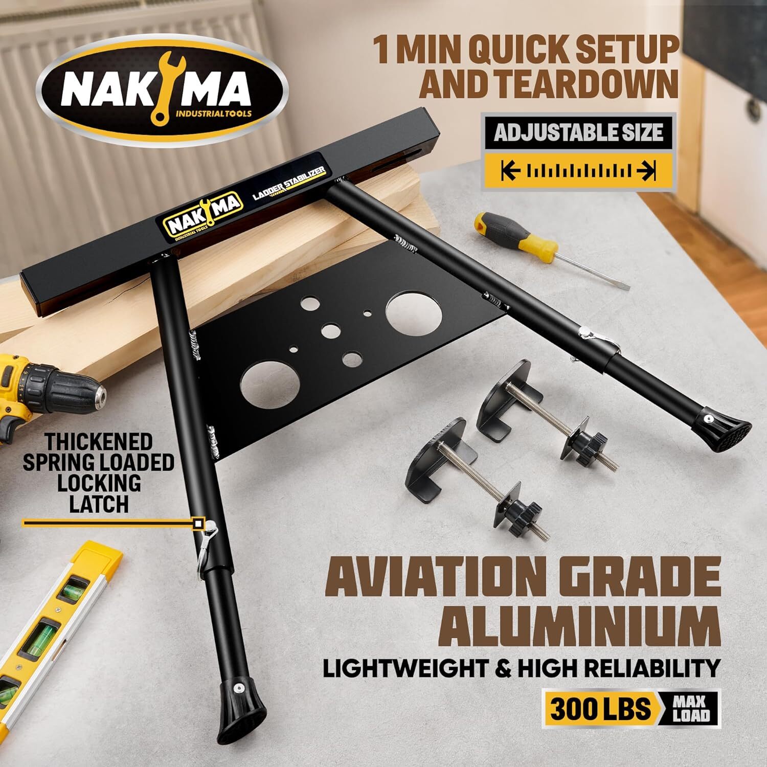Ladder Stabilizer, Extension Ladder Stabilizer for Roof Wall Standoff 22-29.5In