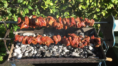 Cypriot Charcoal Rotisserie Barbecue Grill Traditional Foukou BBQ