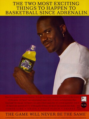 1995 ALL SPORT Body Quencher Energy Drink ~ SHAQUILLE O'NEIL
