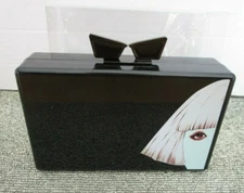 LOVE Bravery New BLK Acrylic Clutch Purse Elton John Lady Gaga FIGHT PREJUDICE 