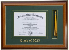 DIPLOMA FRAME WITH TASSEL WALNUT/GOLD CUSTOMIZABLE 8x6,7x9,,8x10,8.5x11,11x14