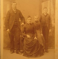 Victorian Antique Cabinet Card Photo of a Family Father Mother Children