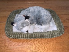 PERFECT PETZ Petzz Puppy Dog White Gray Sleeping Breathing Pet HUSKY Tested Wolf
