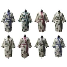 WAFFLE BATH ROBE/DRESSING GOWN - LUXURY HOTEL QUALITY -LIGHTWEIGHT COMBED COTTON