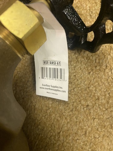 4" Brass Gate Valve Solder Connection NEW EverFlow NSF61 ANSI 200 WOG - Picture 7 of 8