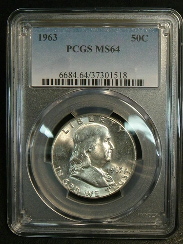 1963 FRANKLIN HALF DOLLAR PCGS MS-64