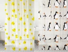 180X180 CM PEVA PENGUIN & DUCK DESIGN WATERPROOF BATH SHOWER CURTAIN WITH HOOKS