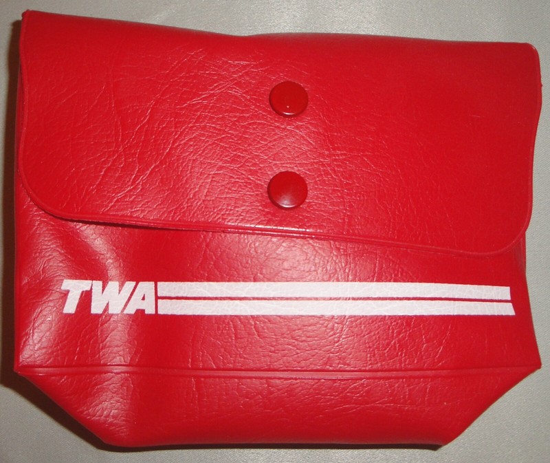 Vintage TWA Airline Red Toiletry Kit by Travel Concepts Inc. (1980), NOS