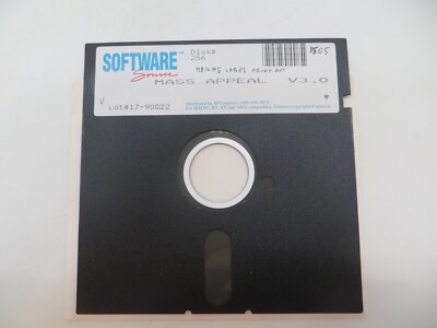 5.25'' Floppy Disk MASS APPEAL V3.0 Software Source IBM PC XT AT Computer vtg
