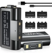 2 Pack For Xbox Charger Kit Rechargeable Battery Pack & Charging Cable