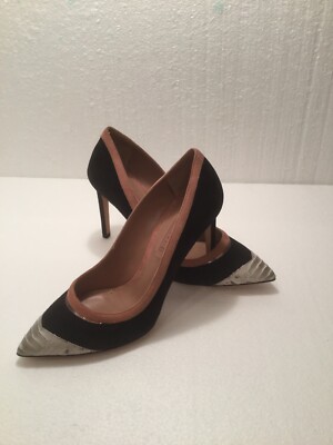 Hugo Boss Women's Black Suede Shoes Snake Toe Size 37(US6.5)Made in Italy 585$