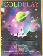 OFFICIAL COLDPLAY POSTER FedEx Field Washington DC June 1 2022 AUTHENTIC