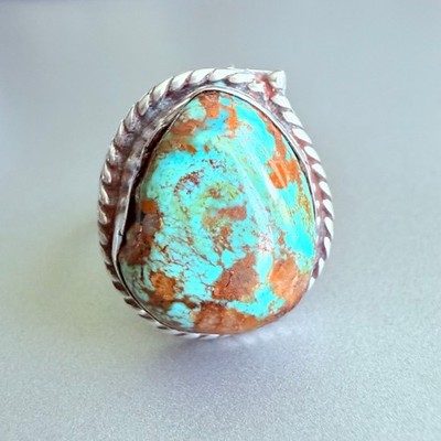 Indianer Old Pawn Pilot Berg Türkis Sterlingsilber Vintage Ring